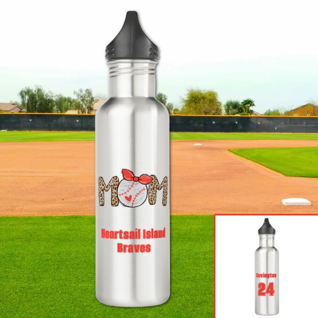 Trendy Hand gezeichnete Baseball-Mama Personalisie Edelstahlflasche (Trendy Baseball Mom Personalized Water Bottle)