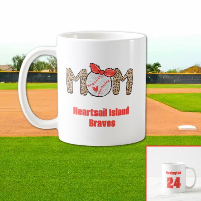Trendy Hand gezeichnete Baseball-Mama Personalisie Kaffeetasse (Trendy Baseball Mom Personalized Mug)