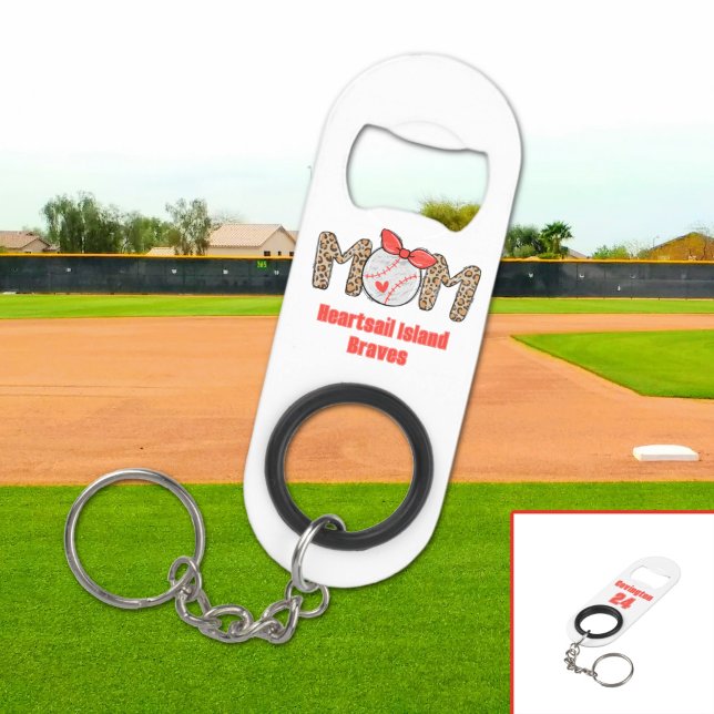 Trendy Hand gezeichnete Baseball-Mama Personalisie Mini Flaschenöffner (Trendy Baseball Mom Personalized Keychain Bottle Opener)