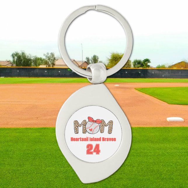 Trendy Hand gezeichnete Baseball-Mama Personalisie Schlüsselanhänger (Trendy Baseball Mom Personalized Keychain)