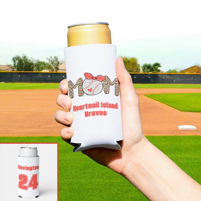 Trendy Hand gezeichnete Baseball-Mama Personalisie Selters Dosenkühler (Trendy Baseball Mom Personalized Seltzer Can Cooler)
