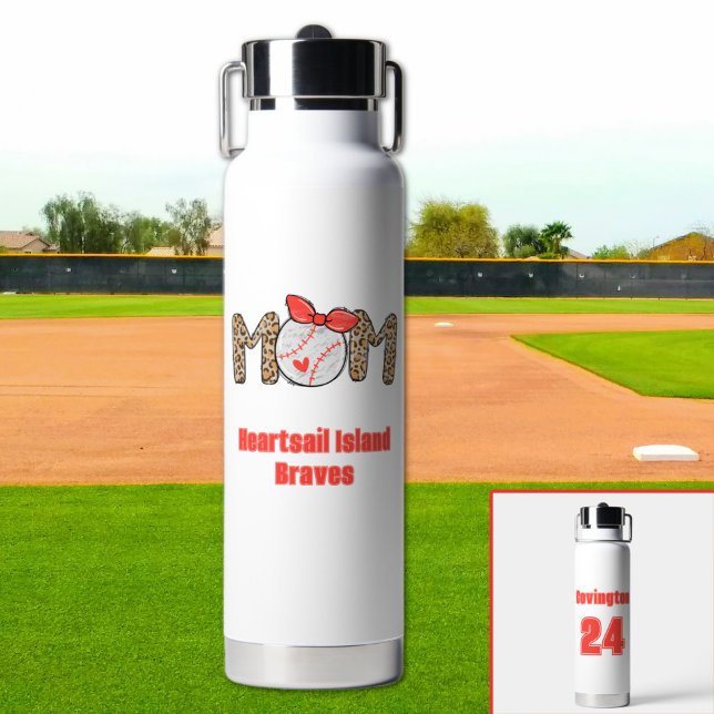 Trendy Hand gezeichnete Baseball-Mama Personalisie Trinkflasche (Trendy Baseball Mom Personalized Water Bottle)