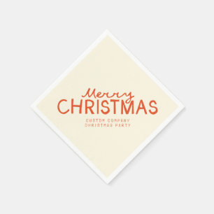 Trendy Handgeschriebener froher Weihnachtstext Serviette