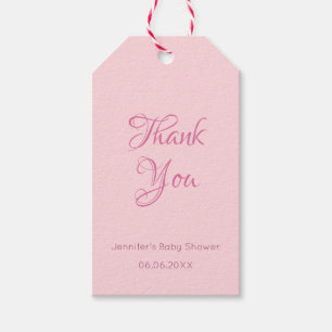 Trendy Handwriting Danke Text Blush Pink Geschenkanhänger