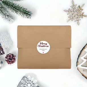 Trendy Handwriting frohe Weihnachten Runder Aufkleber