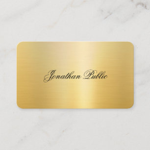 Trendy Handwriting Name Stilvolle Gold Look Modern Visitenkarte