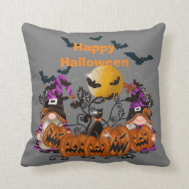 Trendy Happy Halloween Gnome Baumwolle 16"X16 Kissen