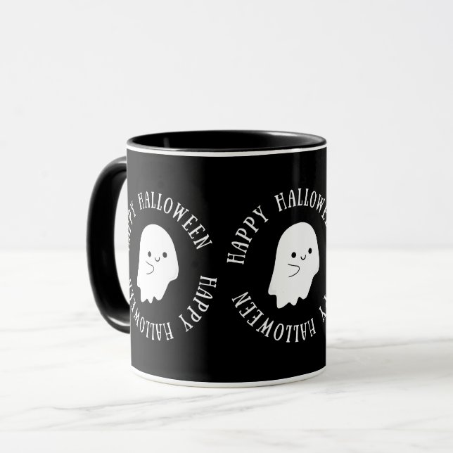 Trendy Happy Halloween Niedlich Ghost Classic Tasse (Vorderseite Links)
