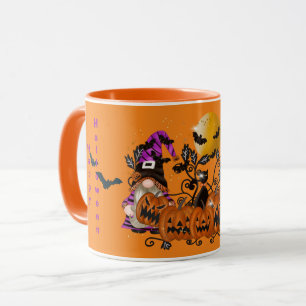 Trendy Happy Halloween Orange Gnome Tasse