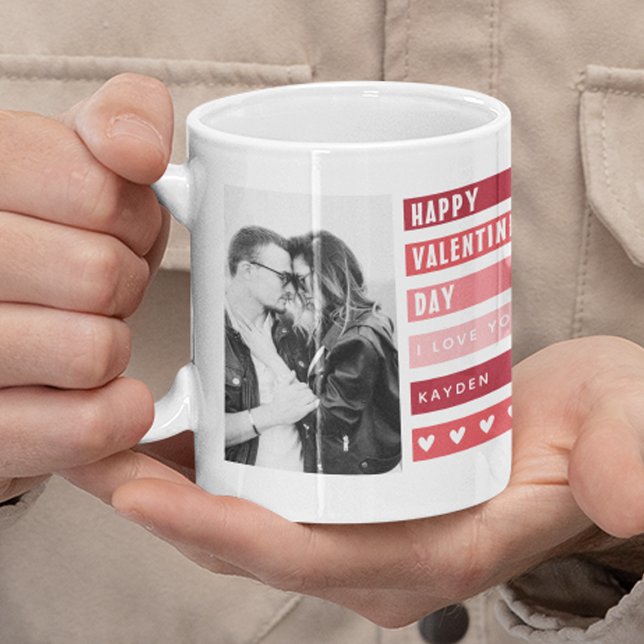 Trendy Happy Valentines Day Fotolage Kaffeetasse (Von Creator hochgeladen)