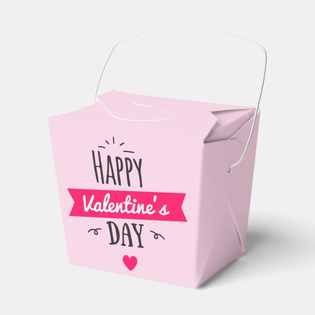 Trendy Happy Valentine's Pink Geschenkschachtel (Vorderseite)
