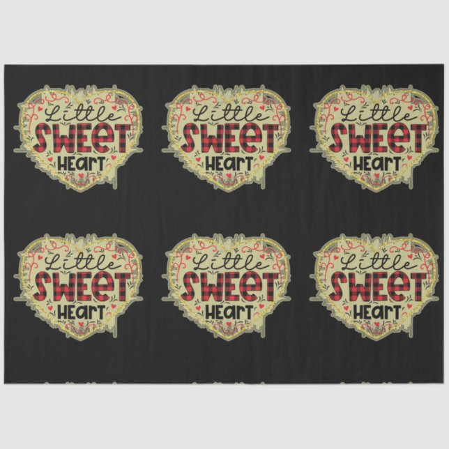 Trendy Heart Glitzer Valentinstag Seidenpapier (Vorderseite)