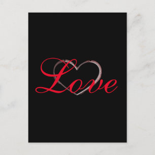 Trendy Heart Graue Kalligrafie Liebe Hochzeit Postkarte