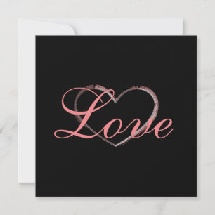Trendy Heart Gray Calligraphy Liebe Wedding