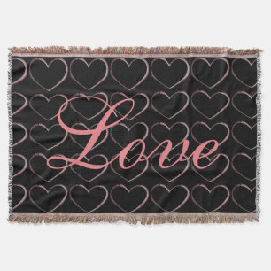 Trendy Heart Gray Calligraphy Liebe Wedding Decke