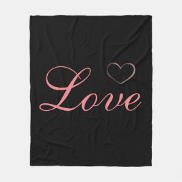 Trendy Heart Gray Calligraphy Liebe Wedding Fleecedecke