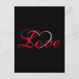 Trendy Heart Gray Calligraphy Liebe Wedding Postkarte