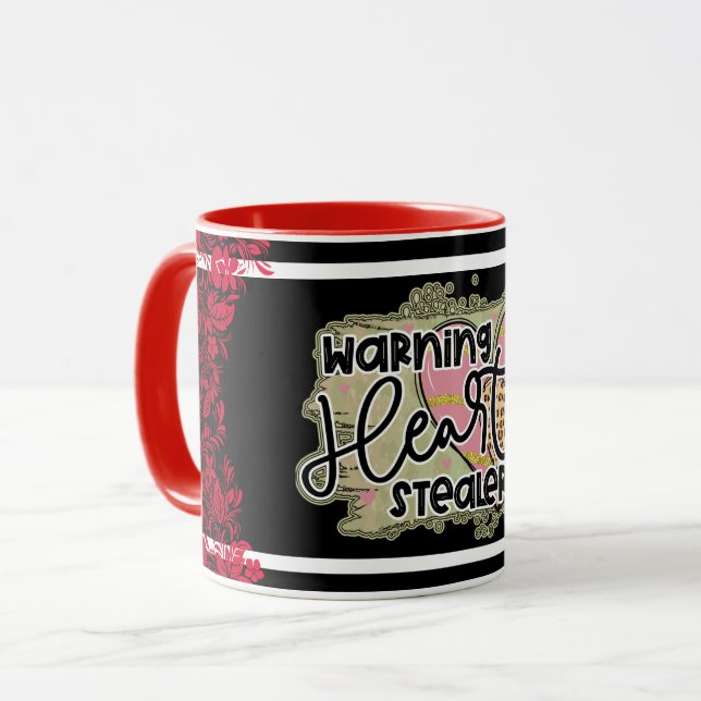 Trendy Heart Stealer Valentinstag Tasse (Vorderseite Links)