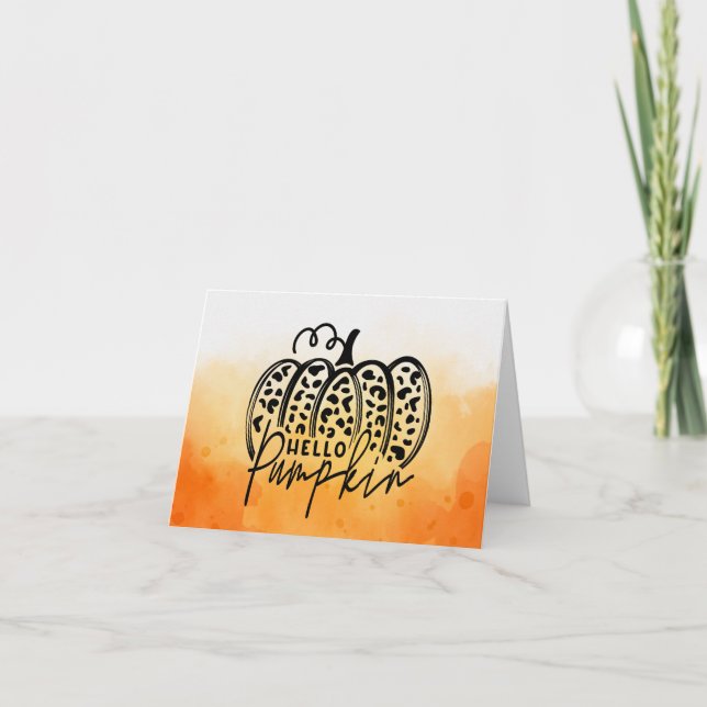 Trendy Hello Pumpkin Card Karte (Vorderseite)