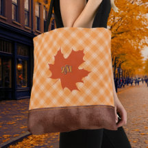 Trendy Herbst Kariert Mapselleaf personalisierbar