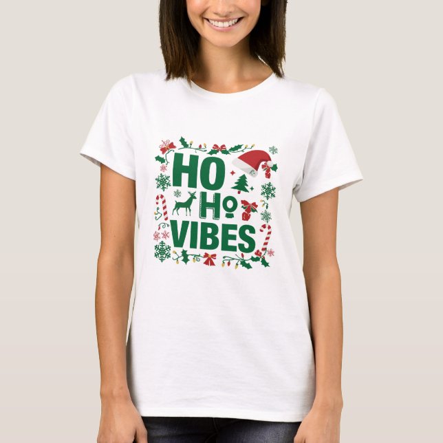 Trendy Ho Ho Ho Holiday Party T-Shirt (Vorderseite)