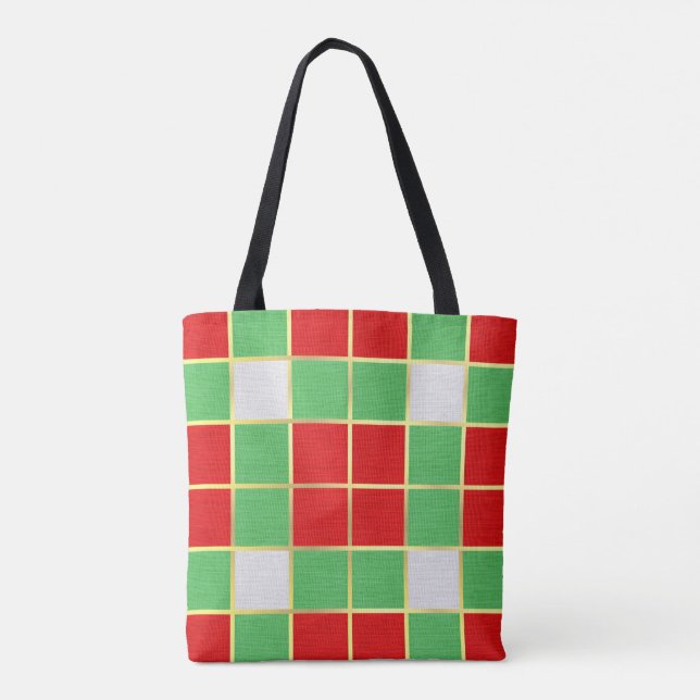 Trendy Holiday Colors Red, Green & Gold Checked (Rückseite)