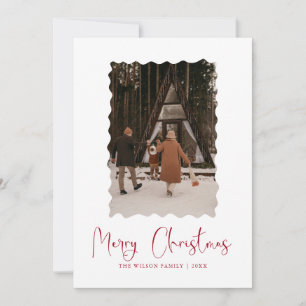 Trendy Holiday Modern Foto Weihnachtskarte Einladung