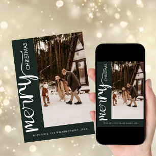 Trendy Holiday Modern Foto Weihnachtskarte Einladung