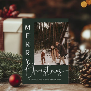 Trendy Holiday Modern Foto Weihnachtskarte Einladung