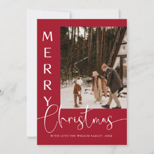 Trendy Holiday Modern Foto Weihnachtskarte Einladung