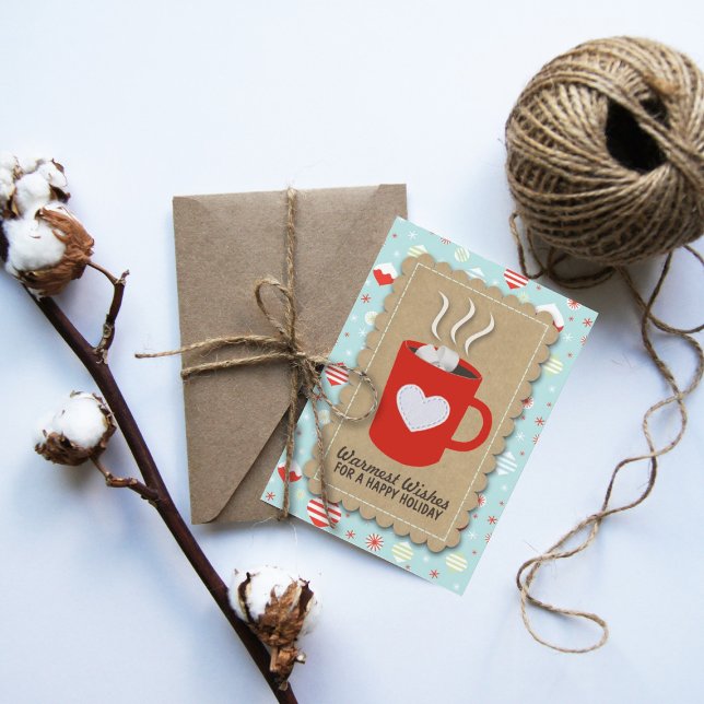 Trendy Holiday "Warmest Wakes" Weihnachtskarte Feiertagskarte (Von Creator hochgeladen)