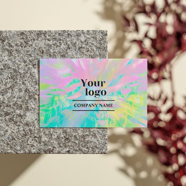 Trendy Hologram Esthetician Instagram folgen Visitenkarte (Instagram Qr Code Modern Bold Holographic Follow Business Card)