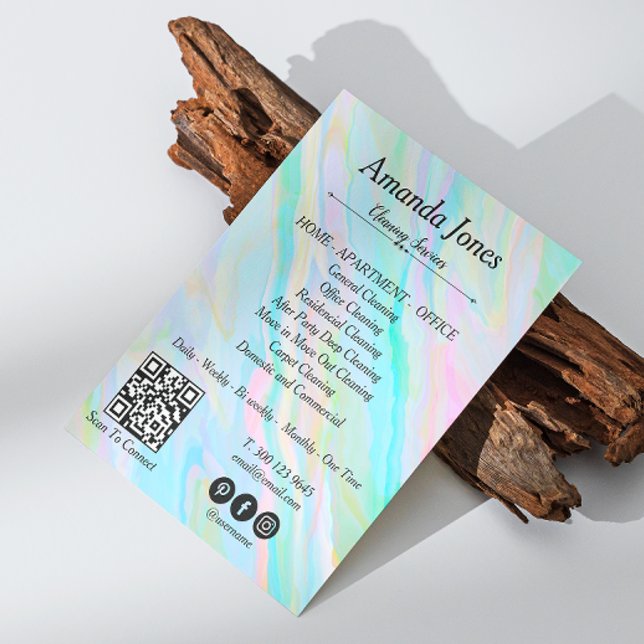 Trendy Hologram Reinigungsliste Flyer (Trendy Hologram Cleaning List Of Services Flyer)
