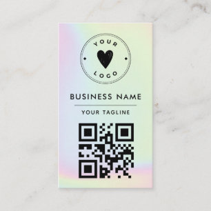 Trendy Holographic Add Your Logo & QR Code Vibrany Visitenkarte