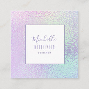 Trendy Holographic Beruflich Chic Quadratische Visitenkarte