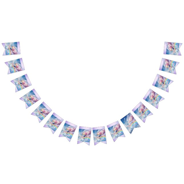 Trendy Holographic Hot Air Ballon Bunting Banner (Alle)