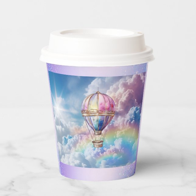 Trendy Holographic Hot Air Ballon Paper Cup Pappbecher (Vorderseite)