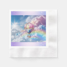 Trendy Holographic Hot Air Ballon Paper Napkin
