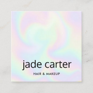Trendy Holographic Iridescent Name Quadratische Visitenkarte