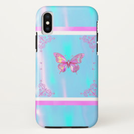 Trendy Holographic Pink Butterfly iPhone X Case