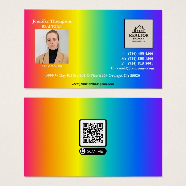 Trendy Holographic Rainbow Business Card (Vorne & Hinten)