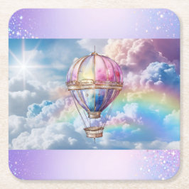 Trendy Holograpic Hot Air Ballon Paper Untersetzer
