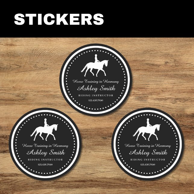 Trendy Horse Training Business Sticker (Trendy Horse Training Business Sticker Black)