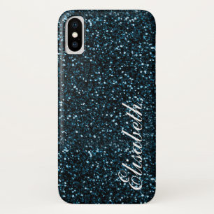 Trendy Hot Darkblue bedruckter Glitzer personalisi Case-Mate iPhone Hülle