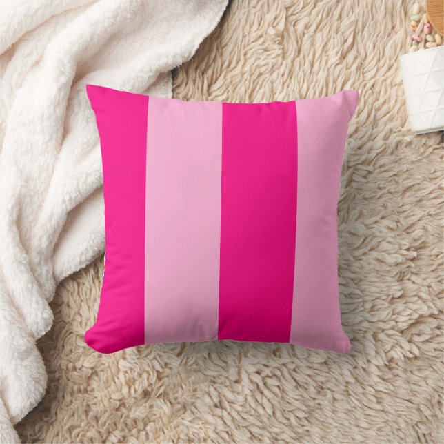 Trendy Hot Pink Geometric Strip Kissen (Decke)