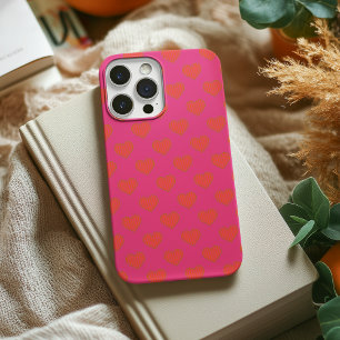 Trendy Hot Pink & Orange Heart Case-Mate iPhone Hülle