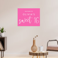 Trendy Hot Pink Willkommen im Sweet 16 Geburtstag