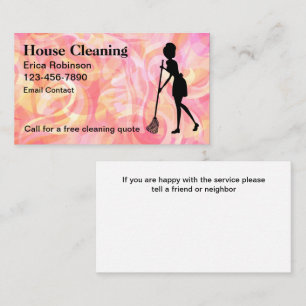 Trendy House Cleaning Maid Business Cards Visitenkarte