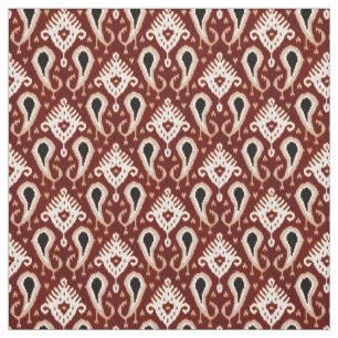 Trendy Hübsch Taupe Red Brown Ikat Tribal Muster Stoff