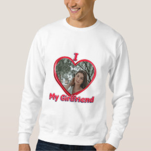 Trendy I Liebe My Girlfriend Red Heart Custom Foto Sweatshirt
